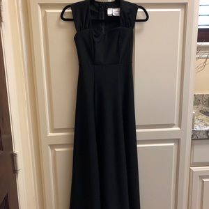 Black long heart neckline dress!